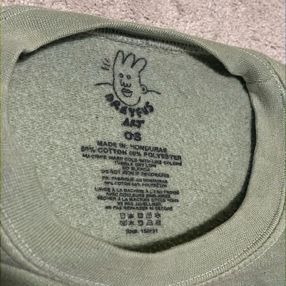 One Size green Urban Outfitters graphic crew neck - Picture 3 of 4